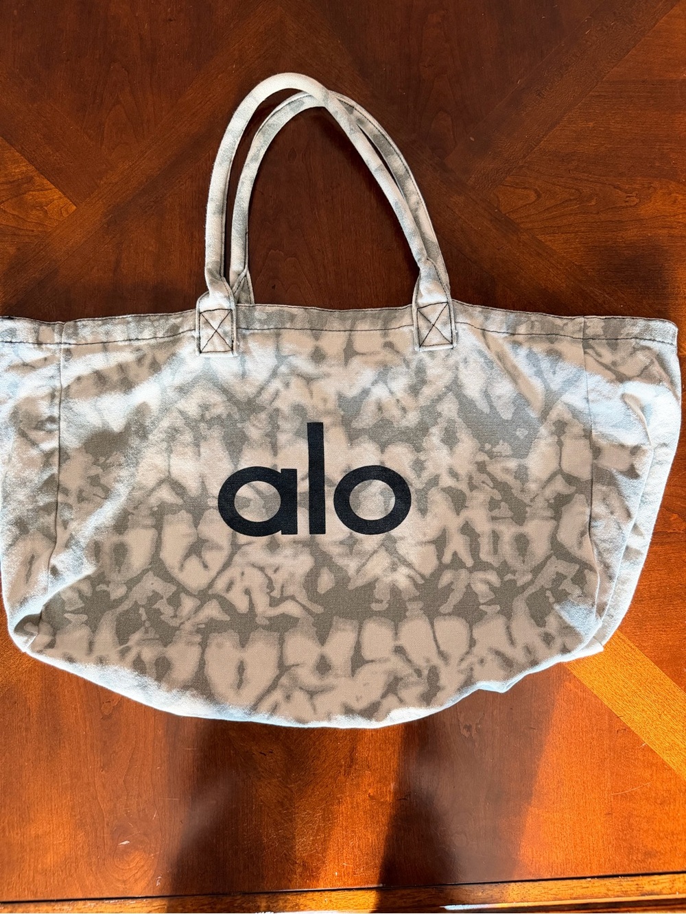 ALO Yoga Gray Tie-Dye Canvas Tote
